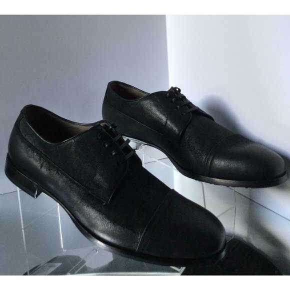 NEW DOLCE & GABBANA Men\'s Black Velour Cap Toe Lace Up Shoes main image 9